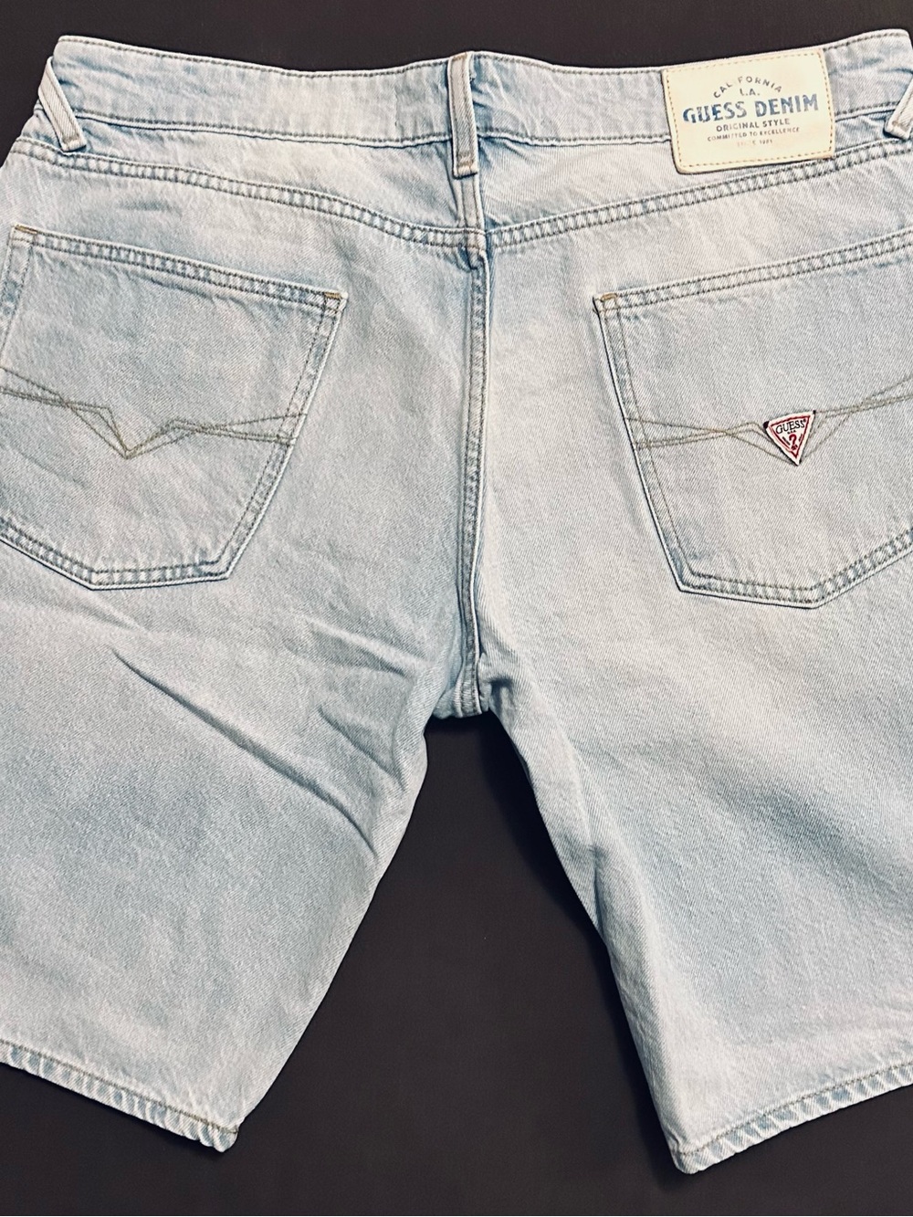 Guess Light Blue Men's Relaxed Denim Shorts